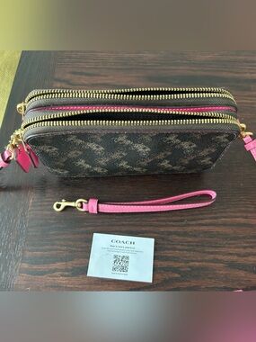 Coach Leather Crossbody Bag with Pink Leather Trim
